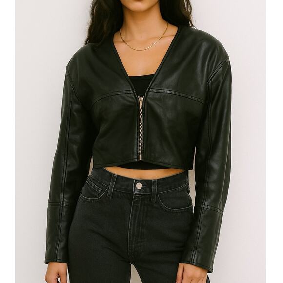 Tannery West Leather Bolero Leather Jacket - Picture 1 of 8